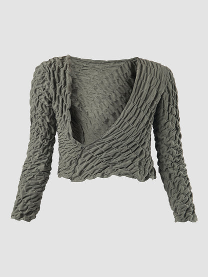 Green Slanted long-sleeved top