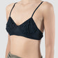 Navy Slanted shirred bralette