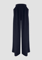 Chortle night blue pleated wide-leg pants