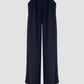 Chortle night blue pleated wide-leg pants