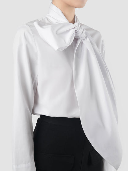 Big Bow white poplin shirt