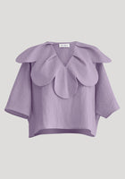 Dames lavender purple scalloped blouse