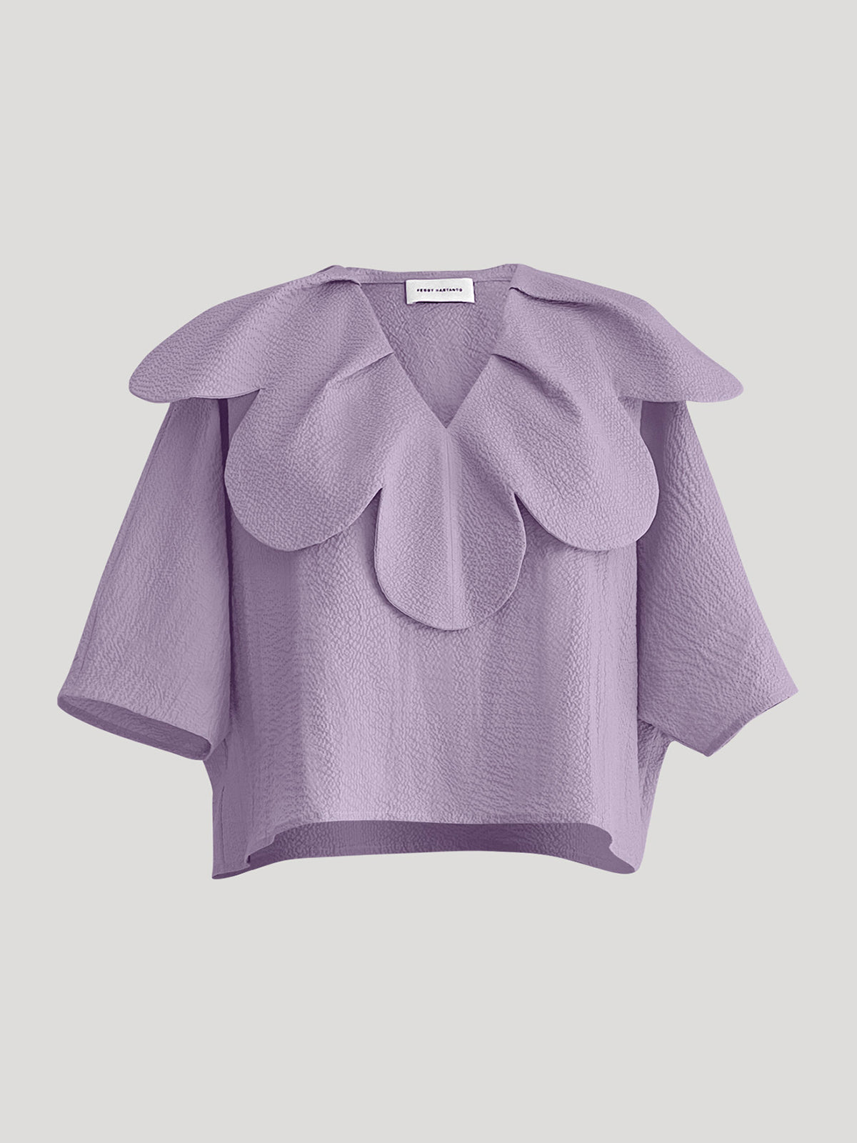 Dames lavender purple scalloped blouse