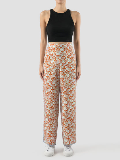 Orange-mint Admira printed long pants