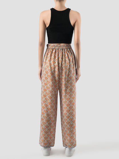 Orange-mint Admira printed long pants