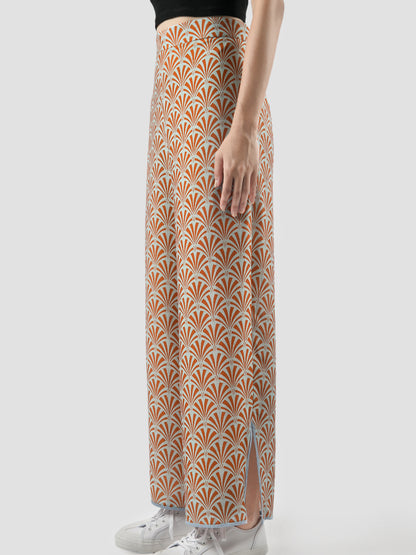 Orange-mint Admira printed long pants