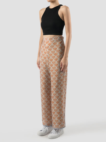 Orange-mint Admira printed long pants