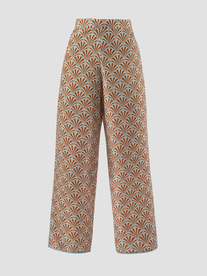 Orange-mint Admira printed long pants