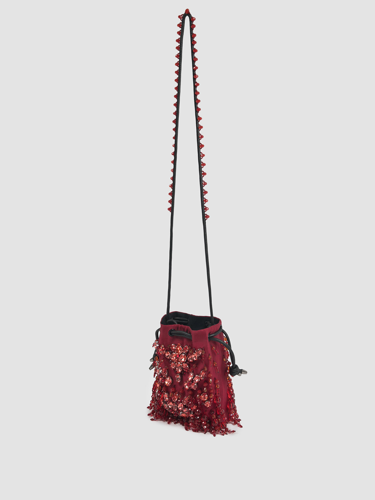 Jewel Orange Embellished Mini Bucket Bag