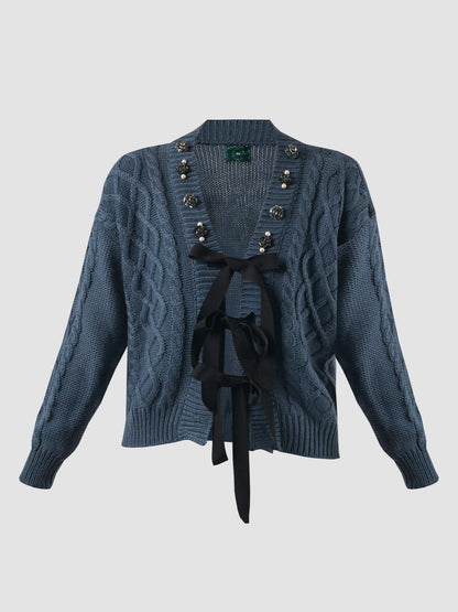 Skyler blue knitted cardigan