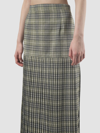 Lagom green plaid pleated skirt