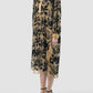 Basia black and gold silk organza midi dress