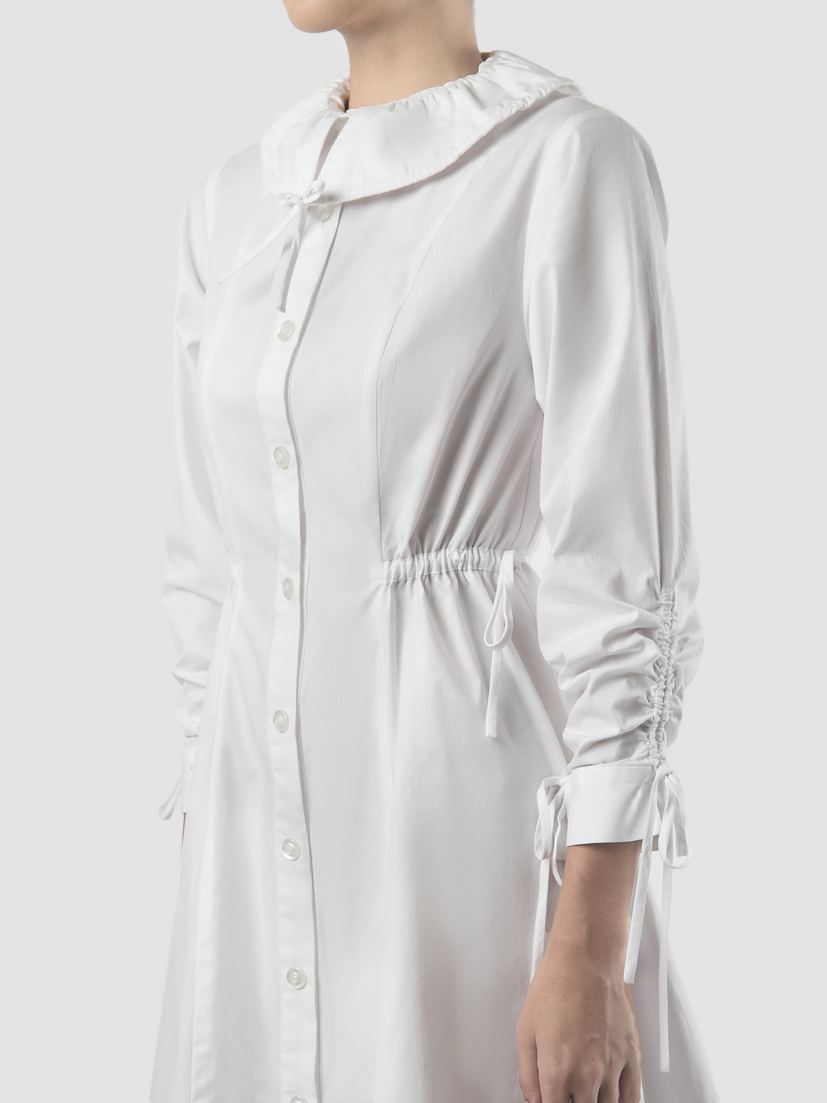 Sola white mini shirt-dress jacket