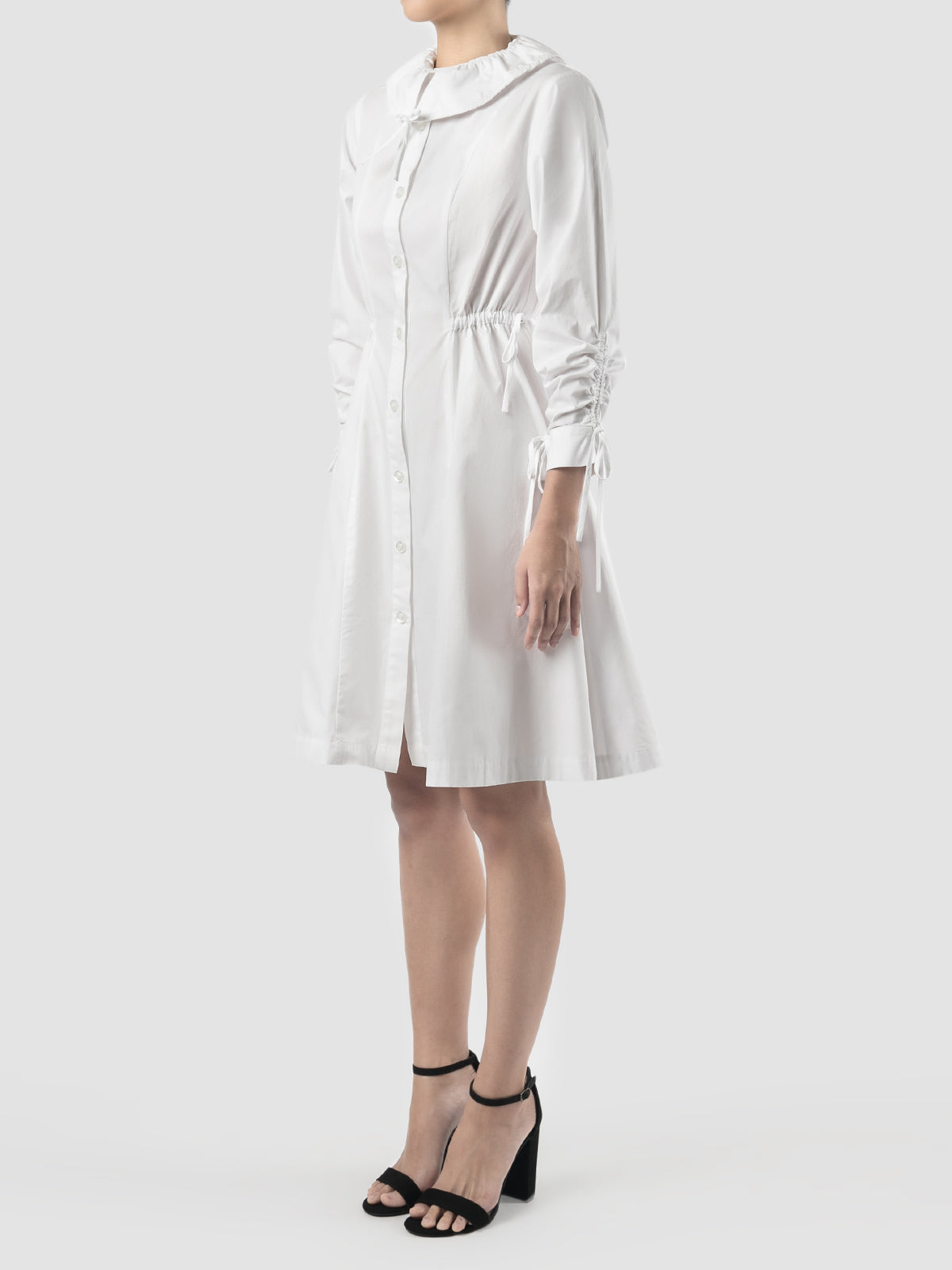 Sola white mini shirt-dress jacket