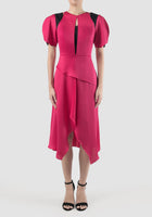 Fuschia Hexa asymmetrical dress