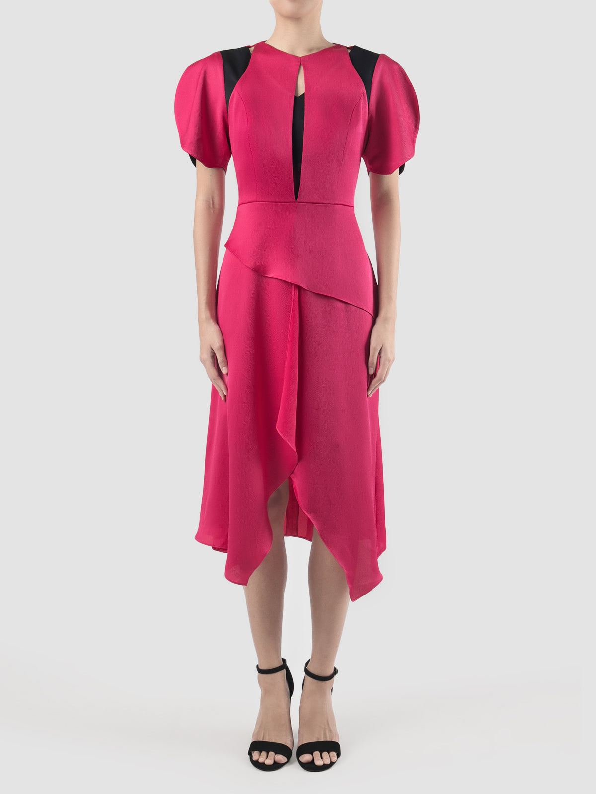 Fuschia Hexa asymmetrical dress