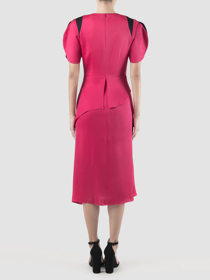 Fuschia Hexa asymmetrical dress