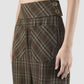 Petal brown check-patterned pants