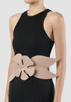 Bloom beige floral belt