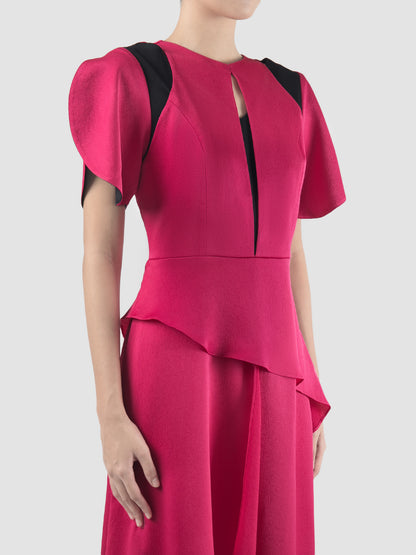 Fuschia Hexa asymmetrical dress