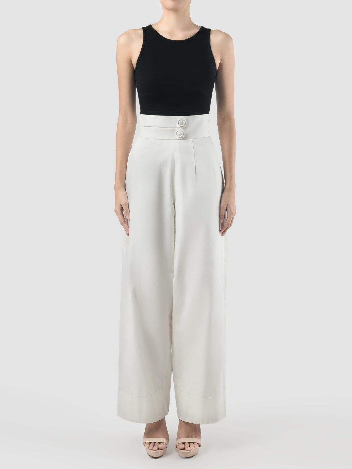 Lava white high-waisted long pants