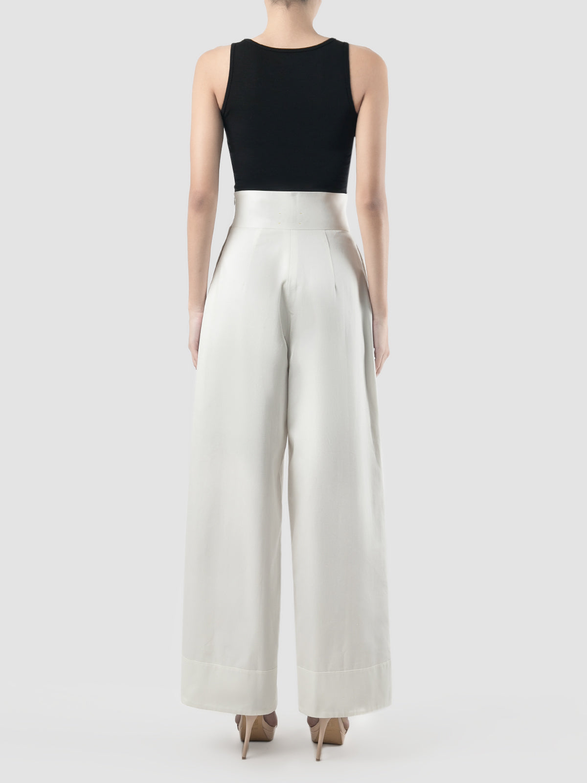 Lava white high-waisted long pants