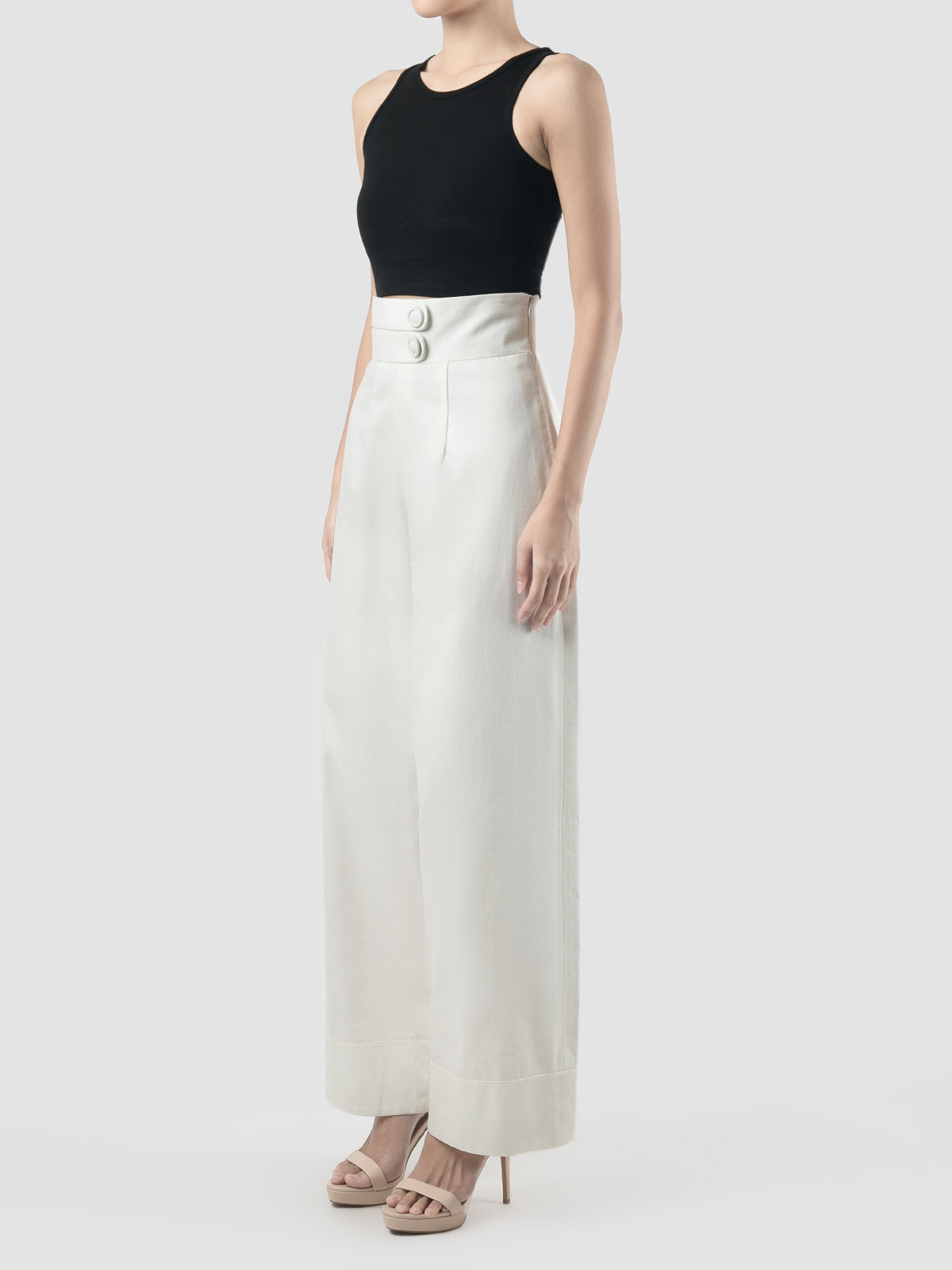 Lava white high-waisted long pants