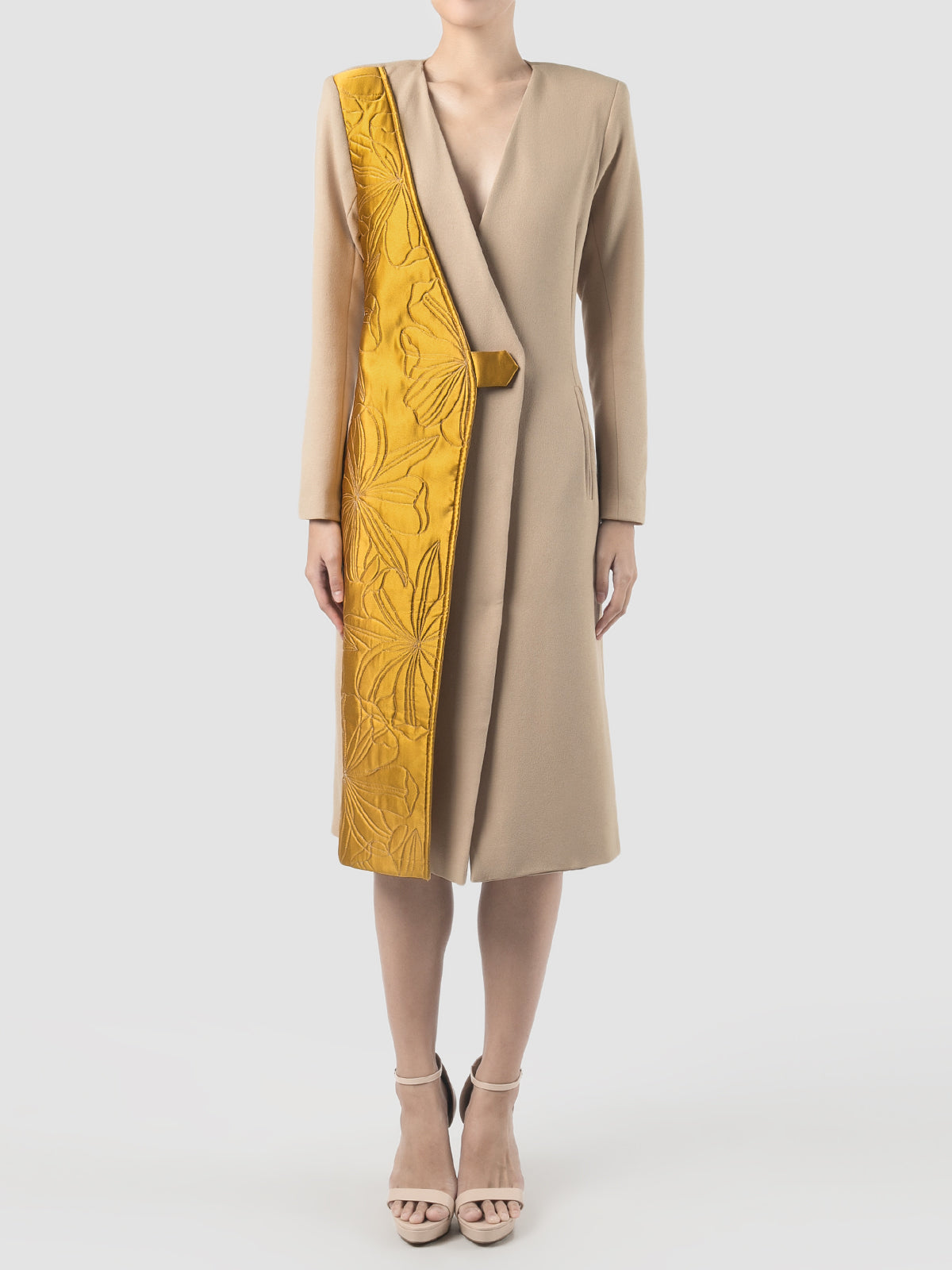 Repens camel brown coat with quilted layer