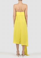 Lany yellow assymmetrical pleated dress