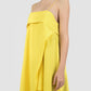 Lany yellow assymmetrical pleated dress