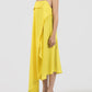 Lany yellow assymmetrical pleated dress