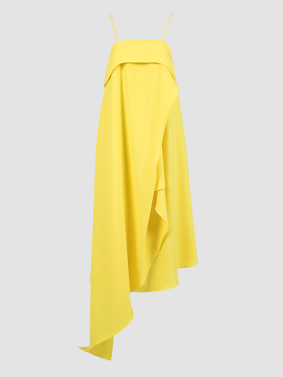 Lany yellow assymmetrical pleated dress