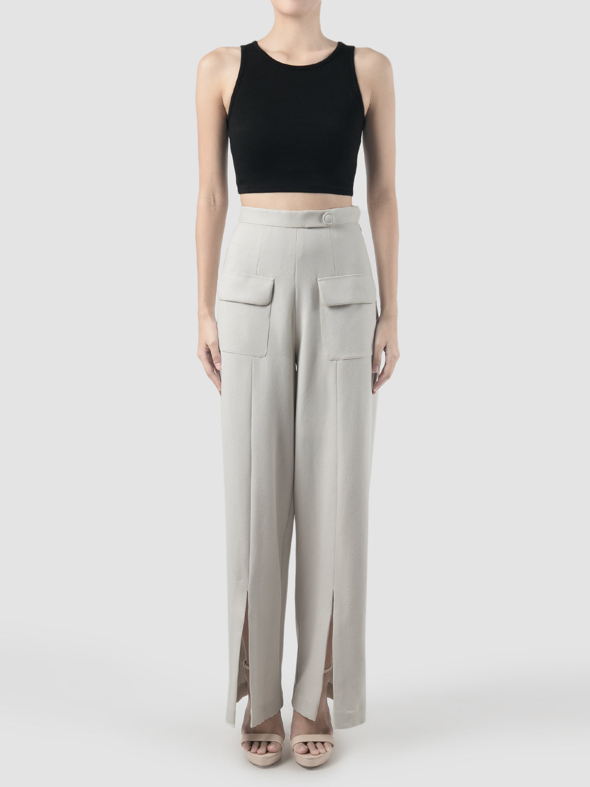 Cosmos light grey straight long pants