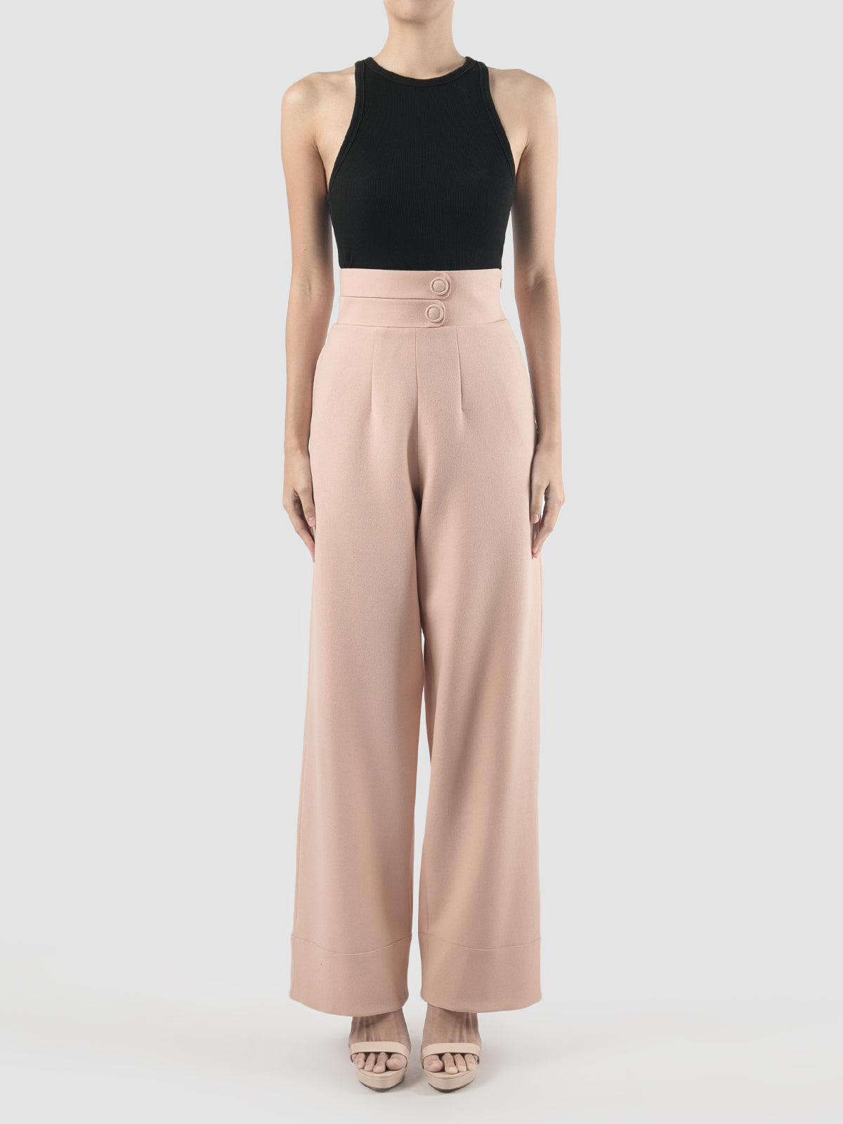 Lava blush pink high-waisted long pants