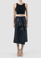 Maiko navy wrap midi skirt