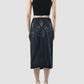 Maiko navy wrap midi skirt