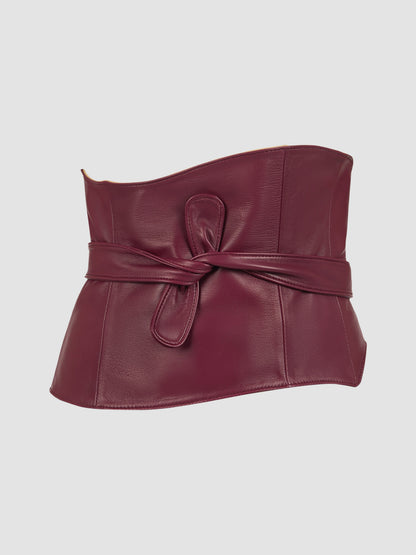 Gia burnt maroon wide belt