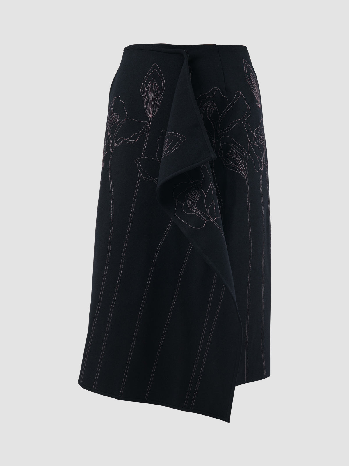 Maiko navy wrap midi skirt