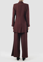 Phal maroon asymmetrical suit jacket