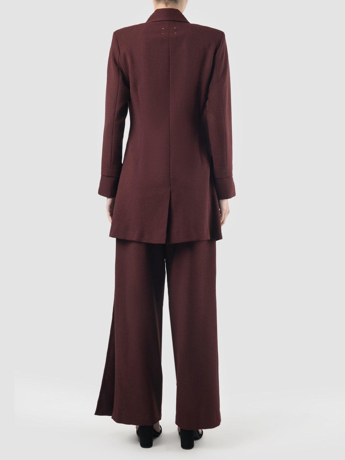 Phal maroon asymmetrical suit jacket