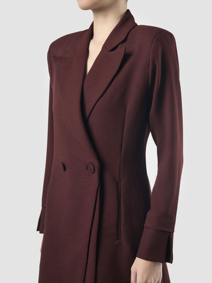 Phal maroon asymmetrical suit jacket