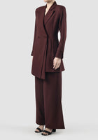 Phal maroon asymmetrical suit jacket