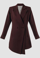 Phal maroon asymmetrical suit jacket