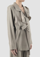 Lea grey slit-shouldered jacket