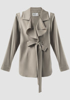 Lea grey slit-shouldered jacket