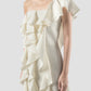 Libe White Ruffled Midi Dress