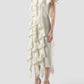 Libe White Ruffled Midi Dress