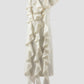 Libe White Ruffled Midi Dress