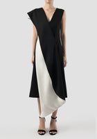 Dash Black And White Tiered Midi Dress