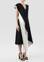 Dash Black And White Tiered Midi Dress